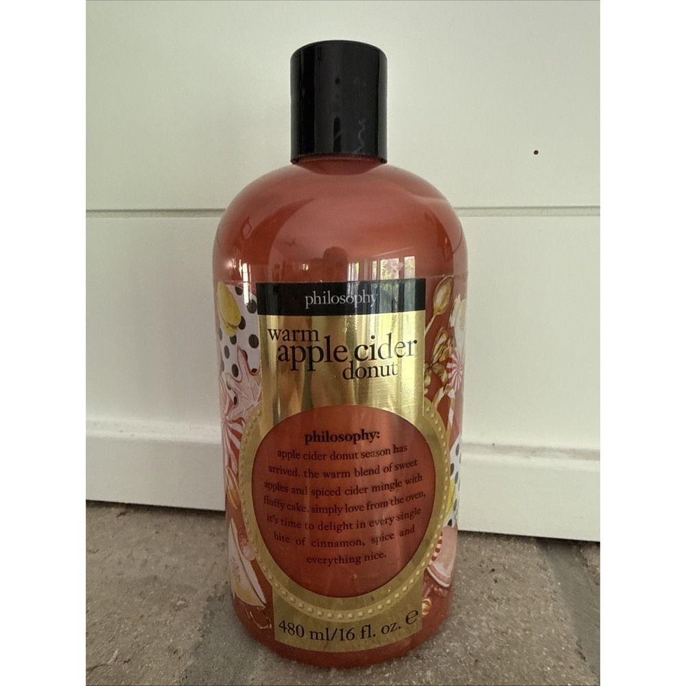 Philosophy Warm Apple Cider Donut Shampoo Shower Gel Bubble Bath 480 ml 16 fl oz